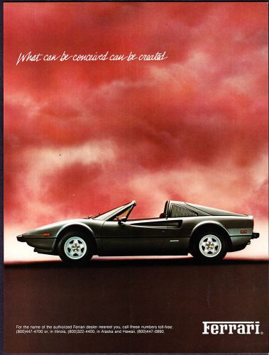 1982 ferrari 308 gtsi coupe photo &#034;what&#039;s conceived can be created&#034; print ad