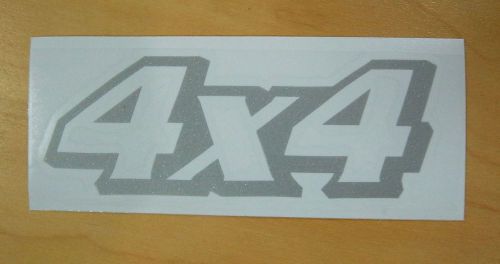 4x4 decal sticker (silver) : die cut sticker for off road , suv, truck