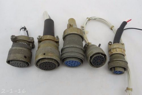 5 amphenol bendix aviation aircraft connectors lot 1