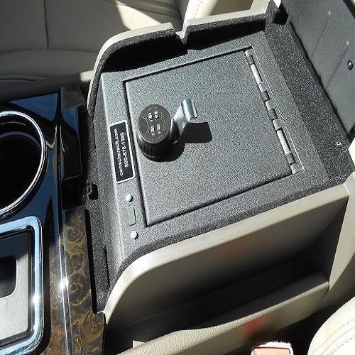 Console vault gun safe for 15-16 lincoln navigator w/ 4-digit keyless combo lock