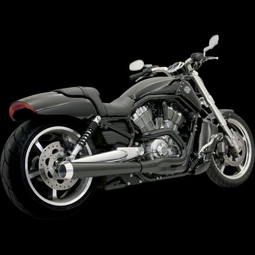 Road rage ii mega power exhaust systems, black for 2007-2011 harley v-rod