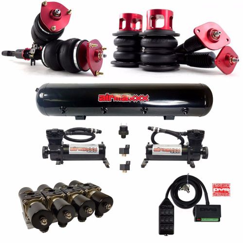 Airlift air suspension struts 03-08 350z blk air compressors tank manifold 9 blk