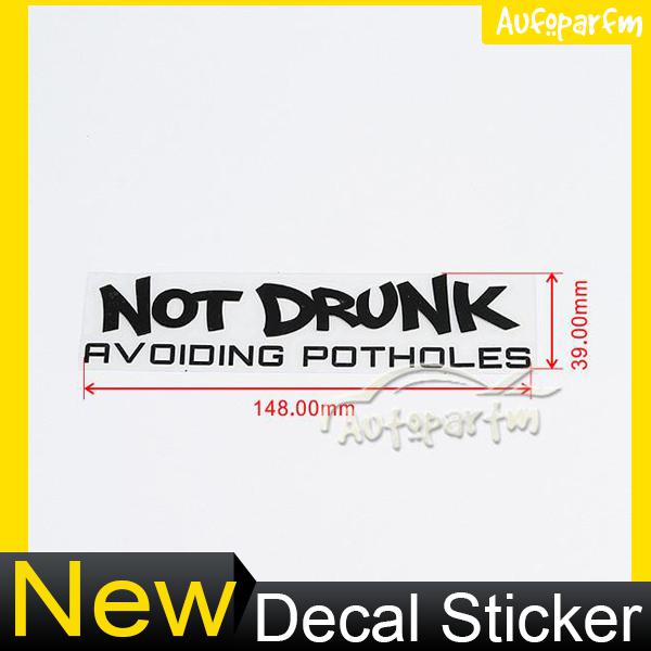 Black not drunk avoiding potholes decal jdm drift window car vinyl sticker new