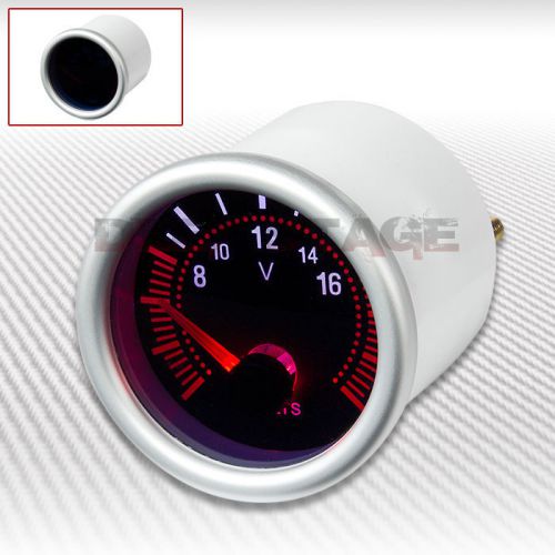 2&#034;/52mm smoked tinted 12v full sweep led racing 8-16v meter volt/voltage meter