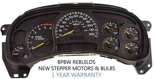 Silverado instrument cluster 03-06 rebuilt 206k w trans temp gmc 1 year warranty