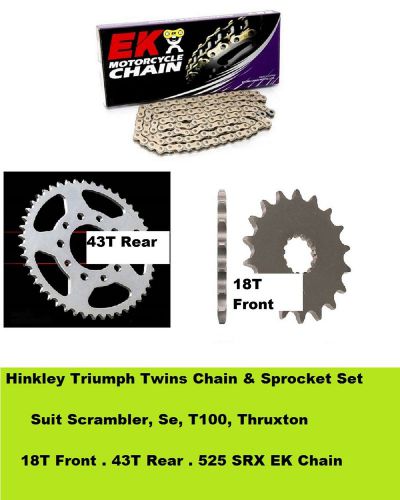 Triumph scrambler t100 thruxton drive chain kit. chain +  front &amp; rear sprocket