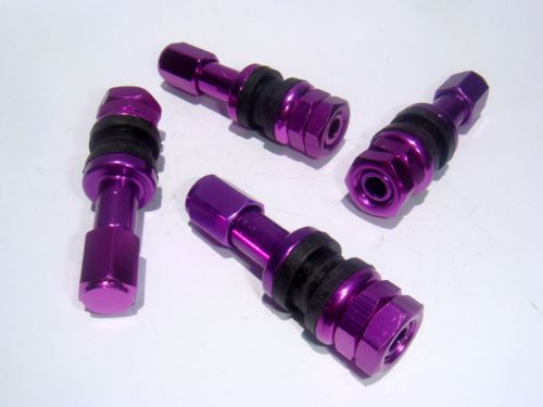 Set of 4 purple color aluminum tire valve stems cap bbs racing.