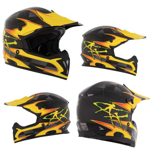 Mx helmet ckx tx-696 monster yellow/black 2xsmall motocross off road dirt bike