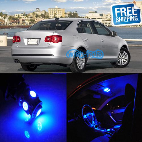 10 pcs blue led interior light package 12v kit for volkswagen jetta mkv mk5