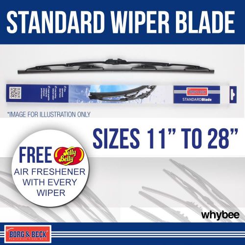 Borg &amp; beck standard conventional wiper blades hook clip type - sizes 11&#034; to 28&#034;