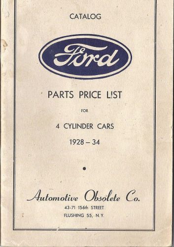 Vintage illustrated parts book 1928-1934 ford model a and model b 4cyl cars