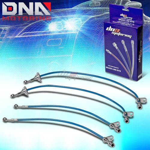 For 97-01 acura integra gsr dc2 blue stainless steel hose braided brake line