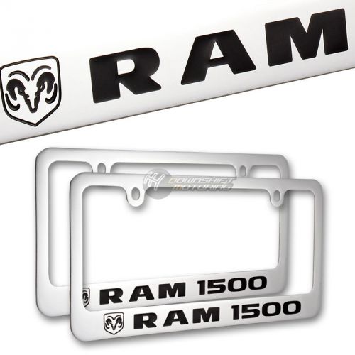 X2 dodge ram 1500 chrome plated brass license plate frame hand painted engraved