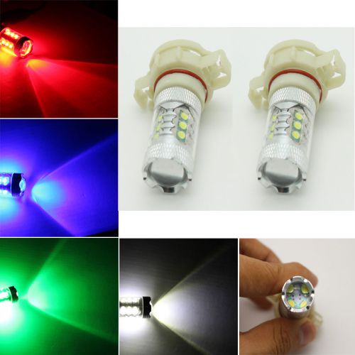 Car 5202 h16 80w led drl fog daytime running bright light lamp bulbs 4colors