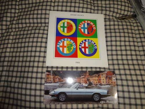 1984 alfa romeo spider prestige sales brochure &amp; post card used excellent