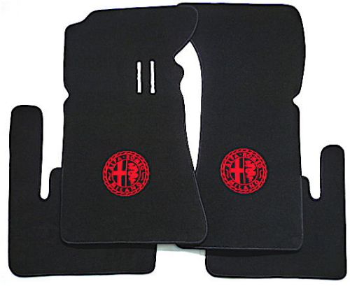 Bl./red classic logo vel. floor mats for alfa romeo bertone gt gtv std. pedals