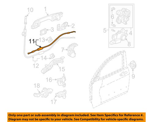 Honda oem 04-07 accord lock hardware-rear door-lock cable right 72631sdaa02