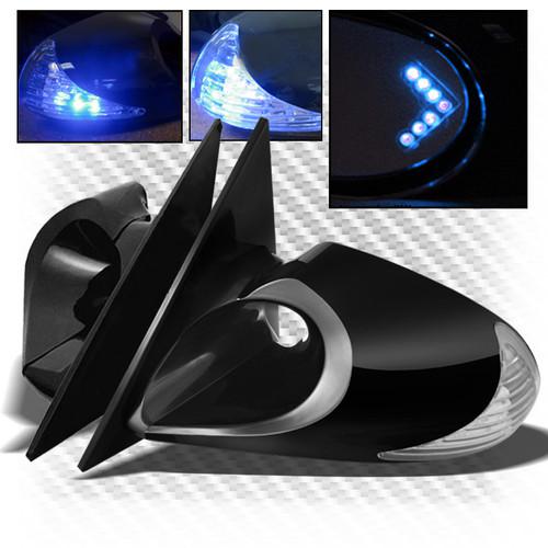 93-97 corolla manual adjust k6 mirrors w/side blue led + built-in arrow signal