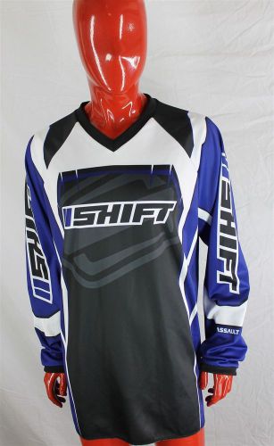 Shift moto-x racing jersey long sleeved white blue mens size 2xl xxl