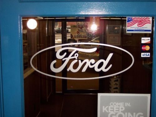 3 lot 8 1/2&#034; classic ford motor company ford oval etched window glass decals oem