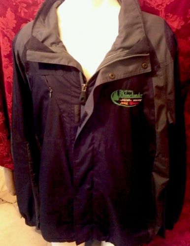 Large men&#039;s black gray shell jacket jeep dodge ram chrysler windbreaker