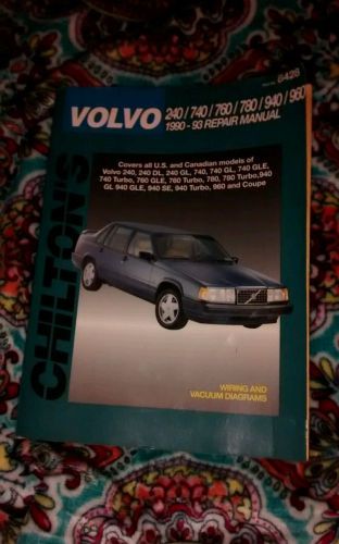 Chiltons volvo auto car care repair manual years 1990-1993 part no # 8428 sedans