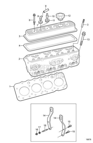 Volvo penta 5.7 cylinder head (new oem) and required gaskets