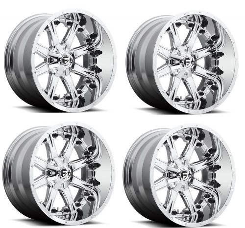 20&#034; fuel nutz d540 wheels rims chrome pvd lifted truck suv rbp moto metal atx