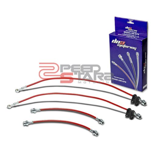 Accord ca5/6 red pvc coat stainless steel hose brake lines/cable front+rear drum