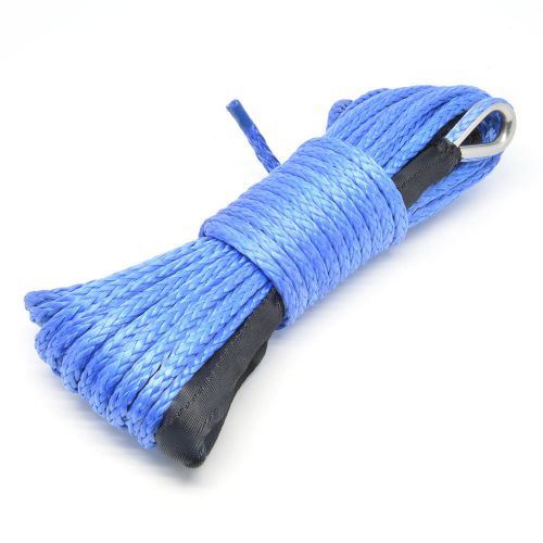 50&#039; x1/4&#034; dyneema synthetic rope for utv 3000lbs 4000lbs blue replacement