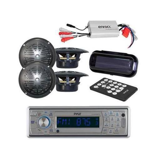 Plcd5mrbts marine boat am/fm cd mp3 radio/ bluetooth /cover +800w amp 4 speakers