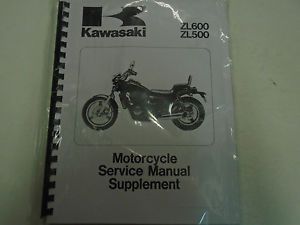 1986 kawasaki zl600 zl500 motorcycle service shop repair manual supplement new