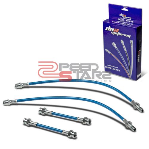 Stainless steel brake line/hose pvc coat 4pc 93-98 vw golf/jetta mk3 typ1h blue