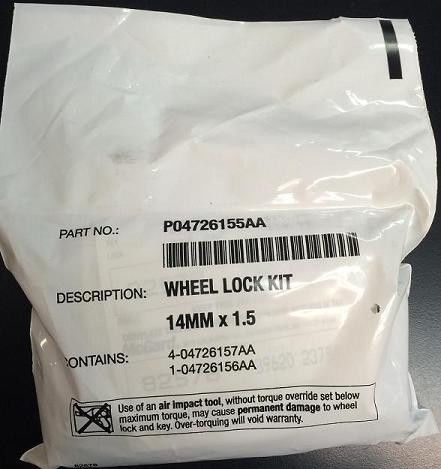 Wheel lock kit oem dodge 3 unopened packs