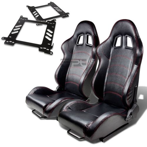 Type-1 racing seat black pvc+silder/rail+for 99-07 ford focus mark 1 bracket x2