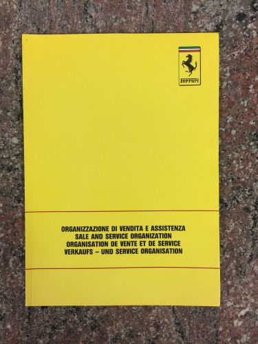 Ferrari sale and service organization booklet