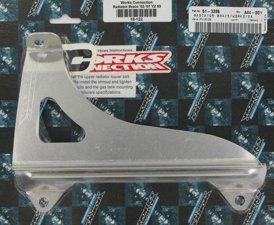 Works connection radiator brace aluminum for yamaha yz85 02-09