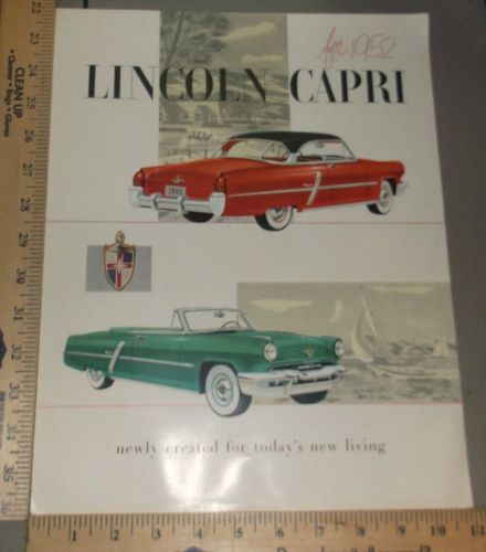 1952 lincoln brochure folder original