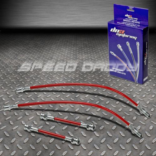 Front+rear stainless steel hose brake line 93-98 vw golf/jetta mk3 a3/typ1h red