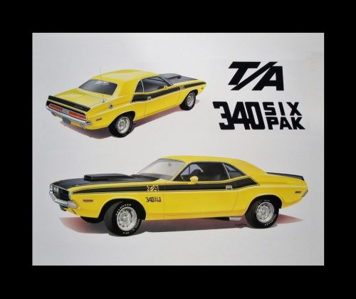 Challenger t/a 1970 1971 1972 1973 1974 340+6 360 dodge: dealer poster art print