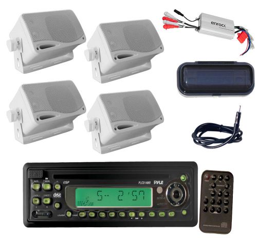 New radio cd mp3 detach receiver w/remote &amp; cover, 800w amp, antenna, 4 speakers