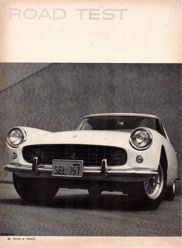 Vintage original 1960 ferrari 250 gt coupe road test article 3- 8&#034; x 11&#034; pages
