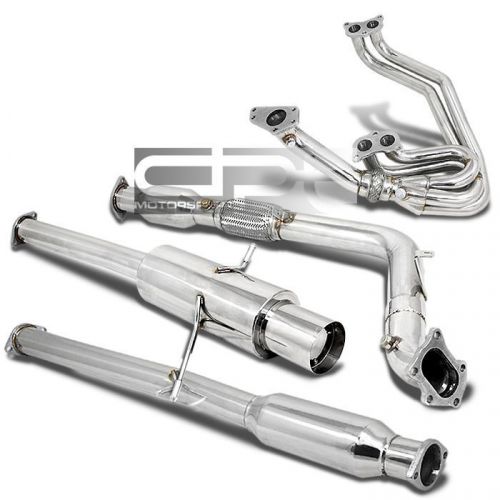 For impreza wrx/sti gdb gg ej205/ej255 exhaust chrome header+4.5&#034;tip turbo back