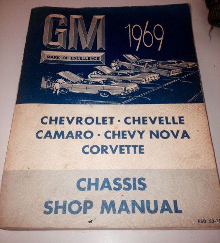 1969 gm chevrolet camaro chevy nova corvette original chassis shop manual