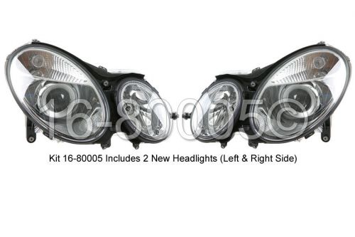 Pair left &amp; right genuine oem new hella xenon headlights fits mercedes e class