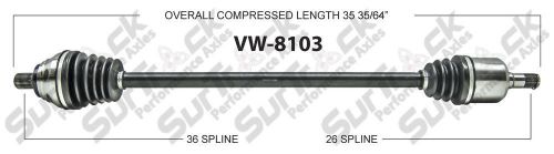 Cv axle shaft-new surtrack vw-8103 fits 09-13 vw tiguan