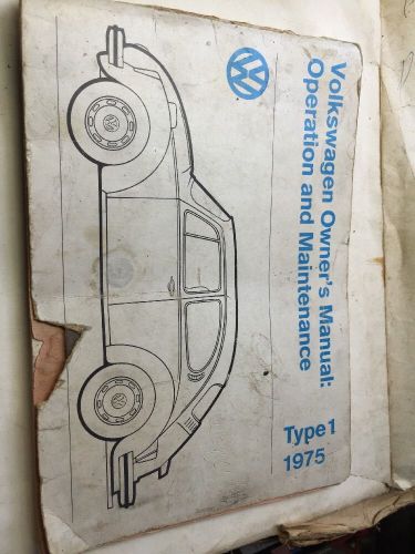 Vintage 1975 type 1 vw owners operation &amp; maintenance book bug