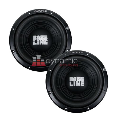 (2) alpine swa-12s4 car audio 12&#034; bassline single 4 ohm subwoofers 750 watts new