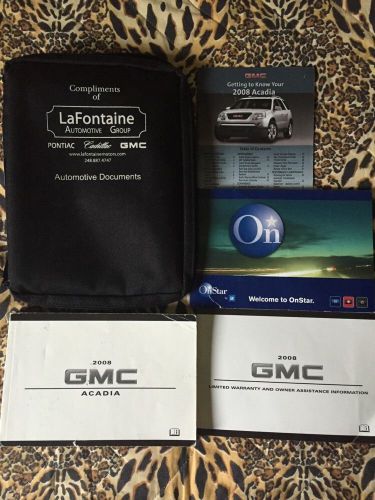 2008 gmc acadia owner manual with onstar guide, case , quick guide &amp; free shippi