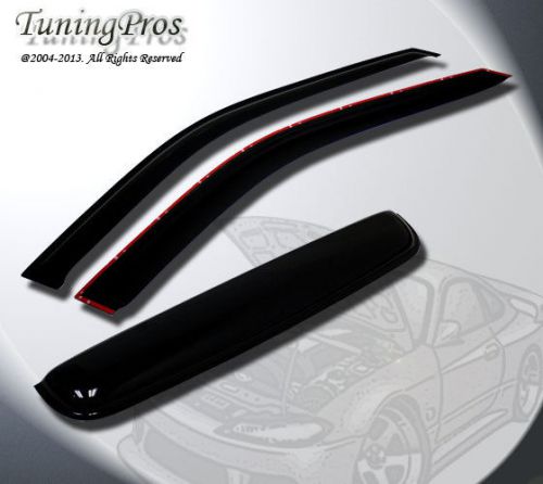 Ford mustang 2010-2014 3pcs outside mount windows visor sun guard &amp; 3mm sunroof